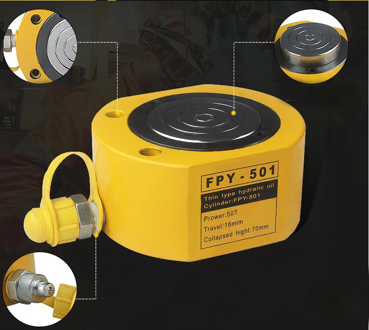 Martinetto di sollevamento idraulico portatile ultrasottile Hydrocylinder booster idraulico diviso 10-50T FPY-501