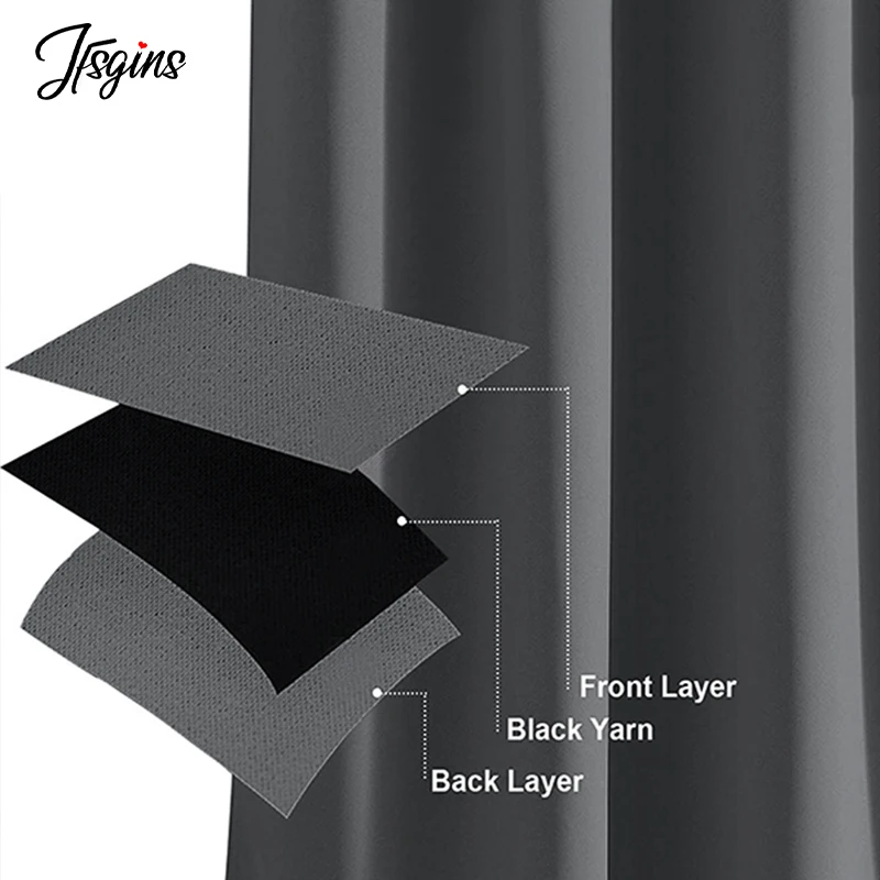 Bedroom Short Blackout Curtains for Windows Solid Opaque Curtain for Living Room Balcony Tende Cortina Treatment Home Decor Size