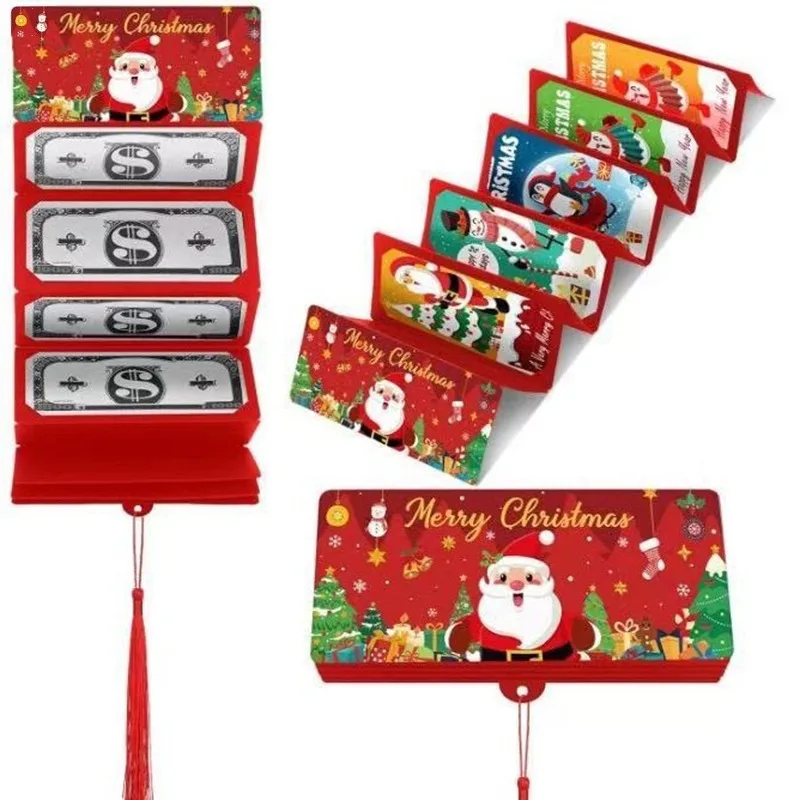 Weihnachten Geld Halter Brieftasche Grußkarte Kreative Geburtstag Klapp Bargeld Halter Roten Umschlag Weihnachten Geschenk Umschlag Für Kinder