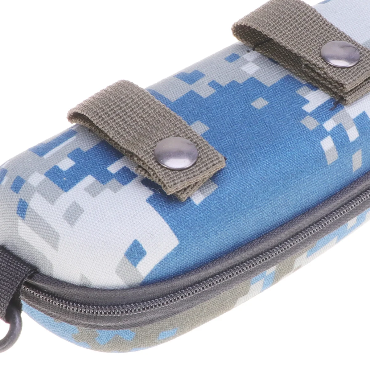 

2Pcs Anti-Pressure Glasses Case Eva Zipper Portable Sunglasses Box Surface Outdoor Sports Hook Belt Protector Grey