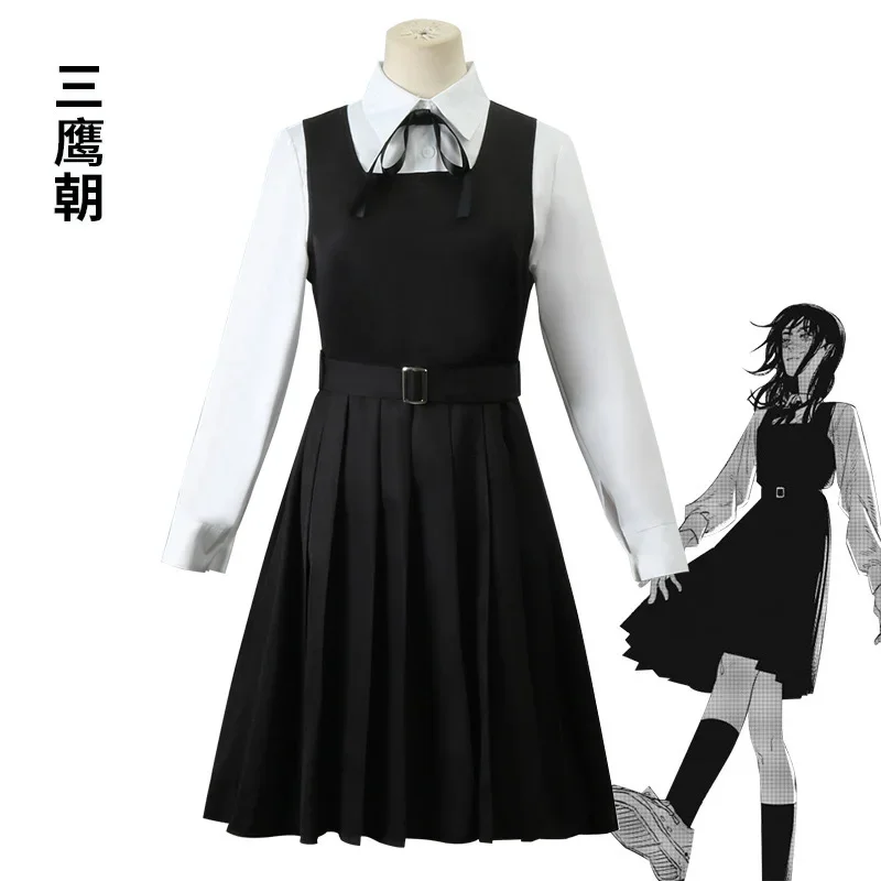 SN55Anime Gaun Kostum بالمنشار رجل تأثيري Mitaka Asa Seragam JK زي مدرسي قميص نسائي فستان موحد حفلة الهالوين $5Q@1