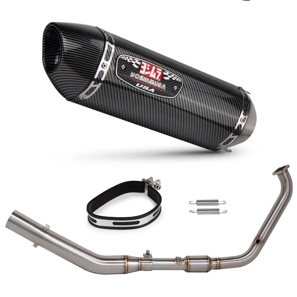 

STLFFor YAMAHAs YZF R15 MT15 XSR155 2017-2024 Motorcycle Exhaust Full System Manifold Connect Yoshimura R77 Muffler with DB Kill