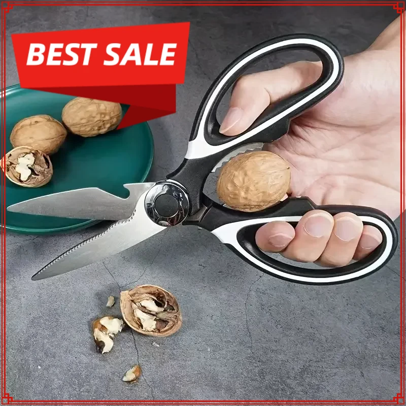 Herramientas de cocina multifunción de acero inoxidable, tijeras fuertes para cortar verduras en el hogar, hueso de pollo, pescado, comida, herramienta multiusos