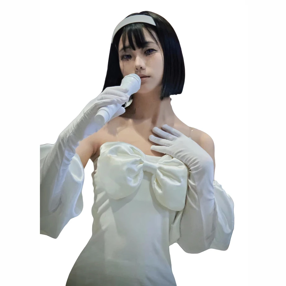 Alien Stage Sua Cosplay Clothing Wig Anime Cosplay Costume Sexy White Dress Women Short Black Hair Sua Cosplay Clothing  Wig