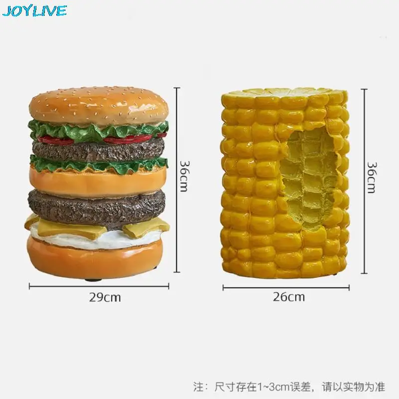 Кресло JOYLIVE гамбургера из смолы, стул с кукурузой, сменный стул для обуви, украшение для гостиной, Новое поступление 2023, Прямая поставка,