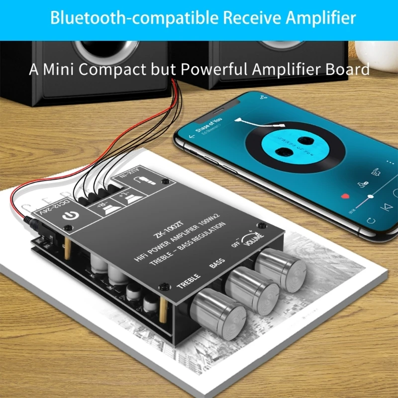 TPA3116D2 Bluetooth-compatible Digital Power Amplifier Module DC12-24V ZK-1002T