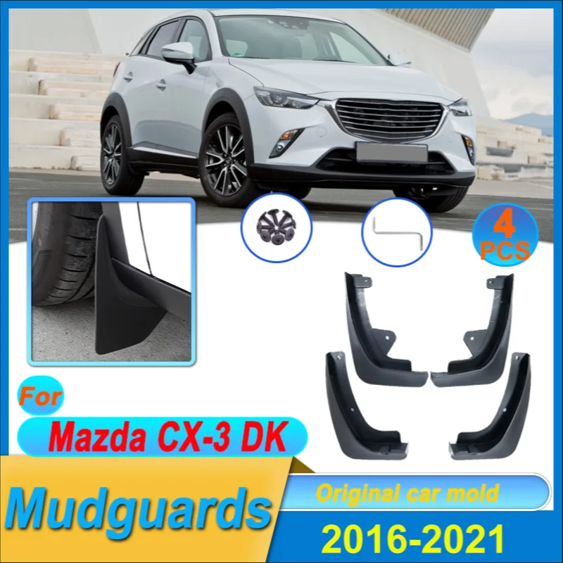 

4pcs Car Mud Flaps For Mazda CX-3 DK CX3 CX 3 2016 2017 2018 2019 2020 2021 Auto Mudguards Splash Guards Cover Wheel Accessories