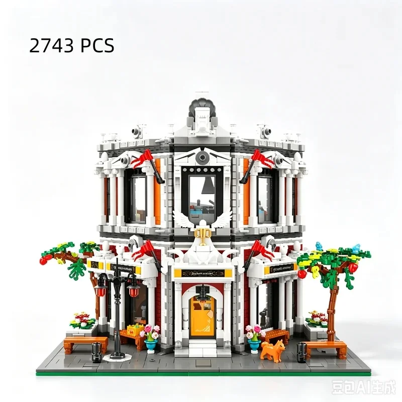 89139 Cooking Academy Street View Building Blocks Set New Classical European Architecture Model High Difficulty Assembly Bricks
