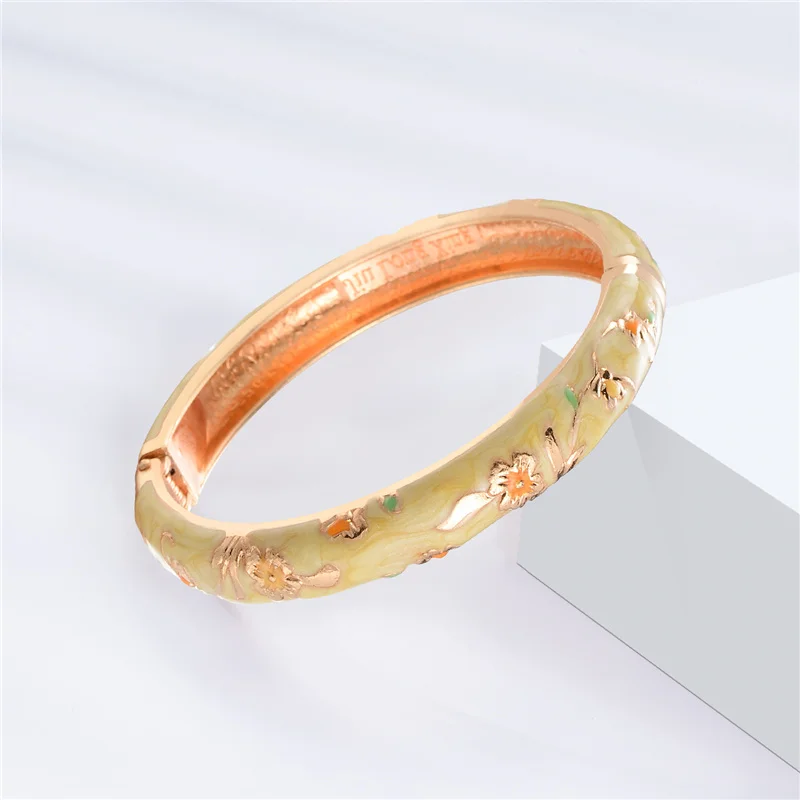Enamel Bracelet For Women Cloisonne Bangles On Hand Floral Women\'s Hand Bracelets African Jewelry Dubai India Mother\'s Day Gifts