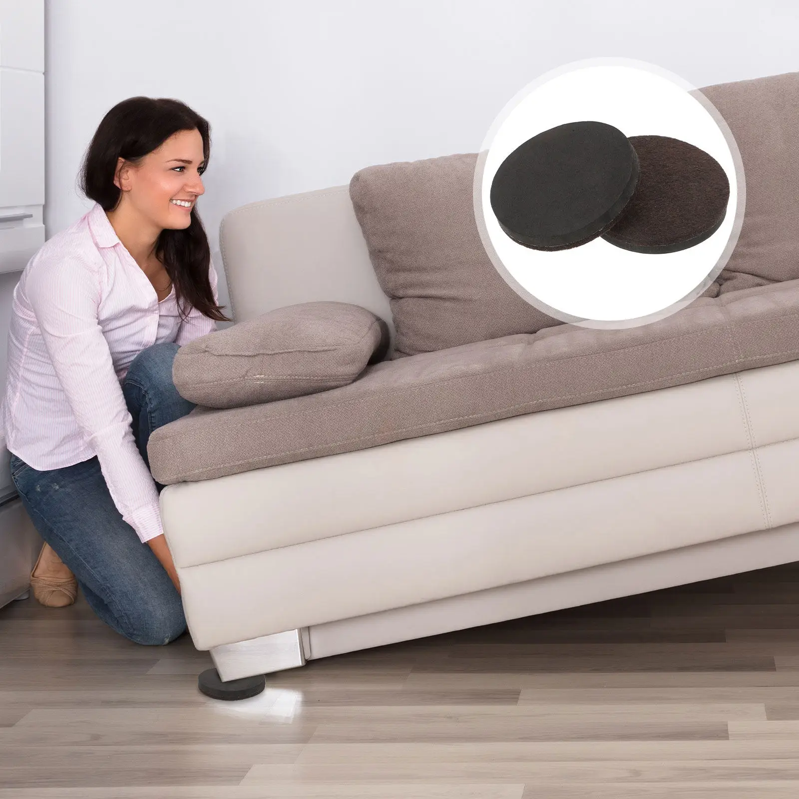 10Pcs Felt Furniture Floor Protectors Round Design Hardwood Floor Protection Non Slip Chair Table Sofa Leg Pads Easy Install