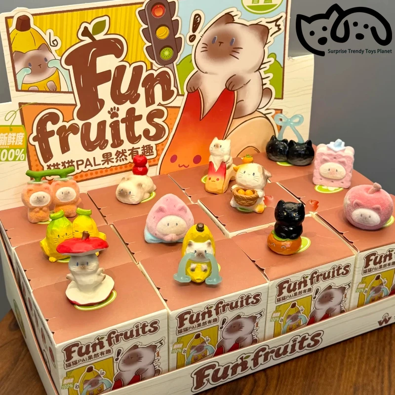 

Коллекционная фигурка-сюрприз серии «Милые котики»: Фруктовые котики, мультяшные, креативные, логические, для декора рабочего стола, подарок-сюрприз