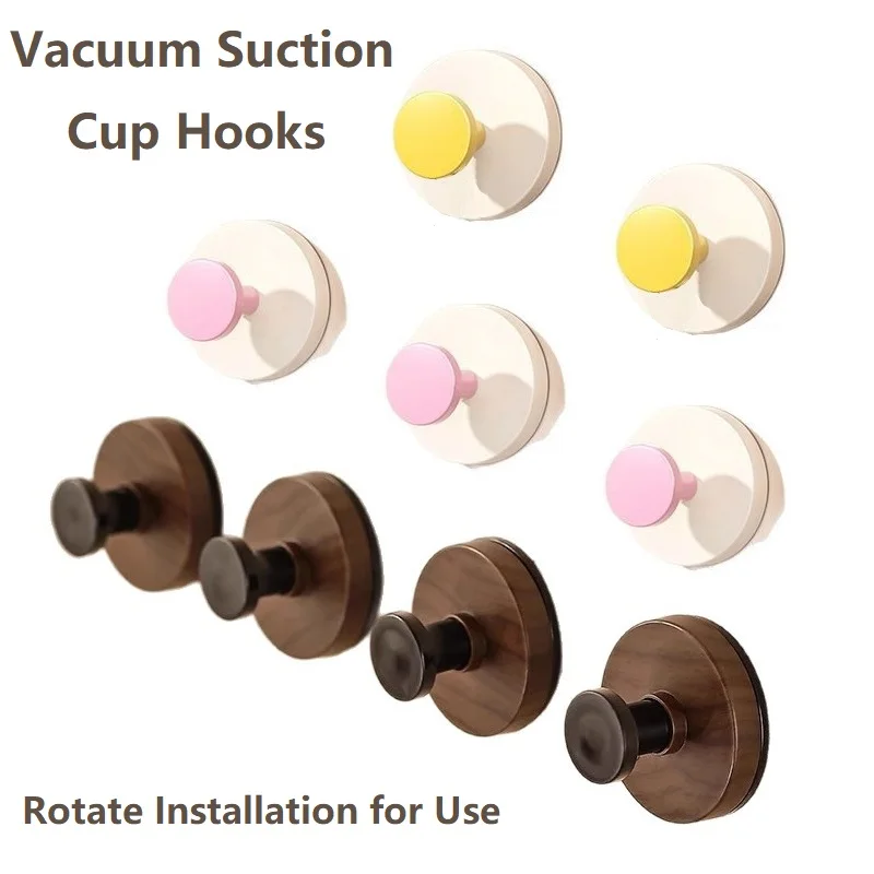 

New Suction Cup Hooks for Shower Dopamine Color Removable Hooks for Bathroom Kitchen Window Door Wall Glass Hanging Hook