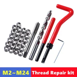 25/75/131pcs kit di riparazione del filo M2-M16, utilizzato per riparare lo strumento manuale della punta di torsione della pasta fritta della chiave inglese del filo danneggiato