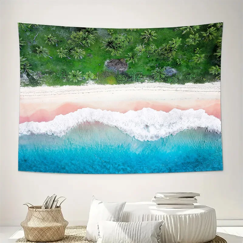 Ocean Wave Tapestry Wall Hanging Coastal Beach Decor Room Aesthetic Hippie Bohemian Home Decor Wall Art Mural Large Size Gift