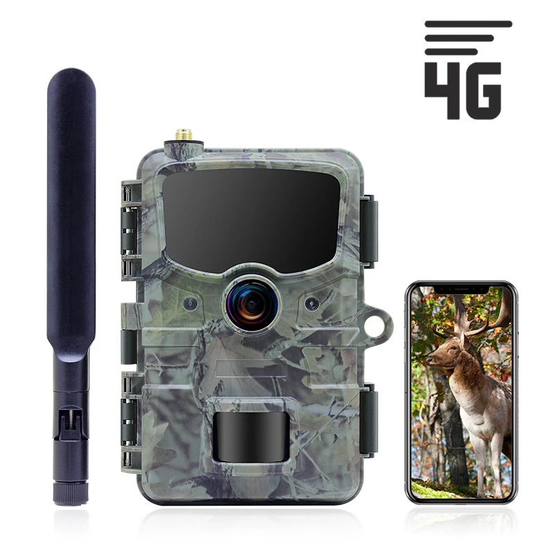 Hunting Trail Camera 4G LTE APP Control 1080P 24MP Cellular Mobile Wireless Wildlife Cam Night Vision Photo Trap Waterproof IP66