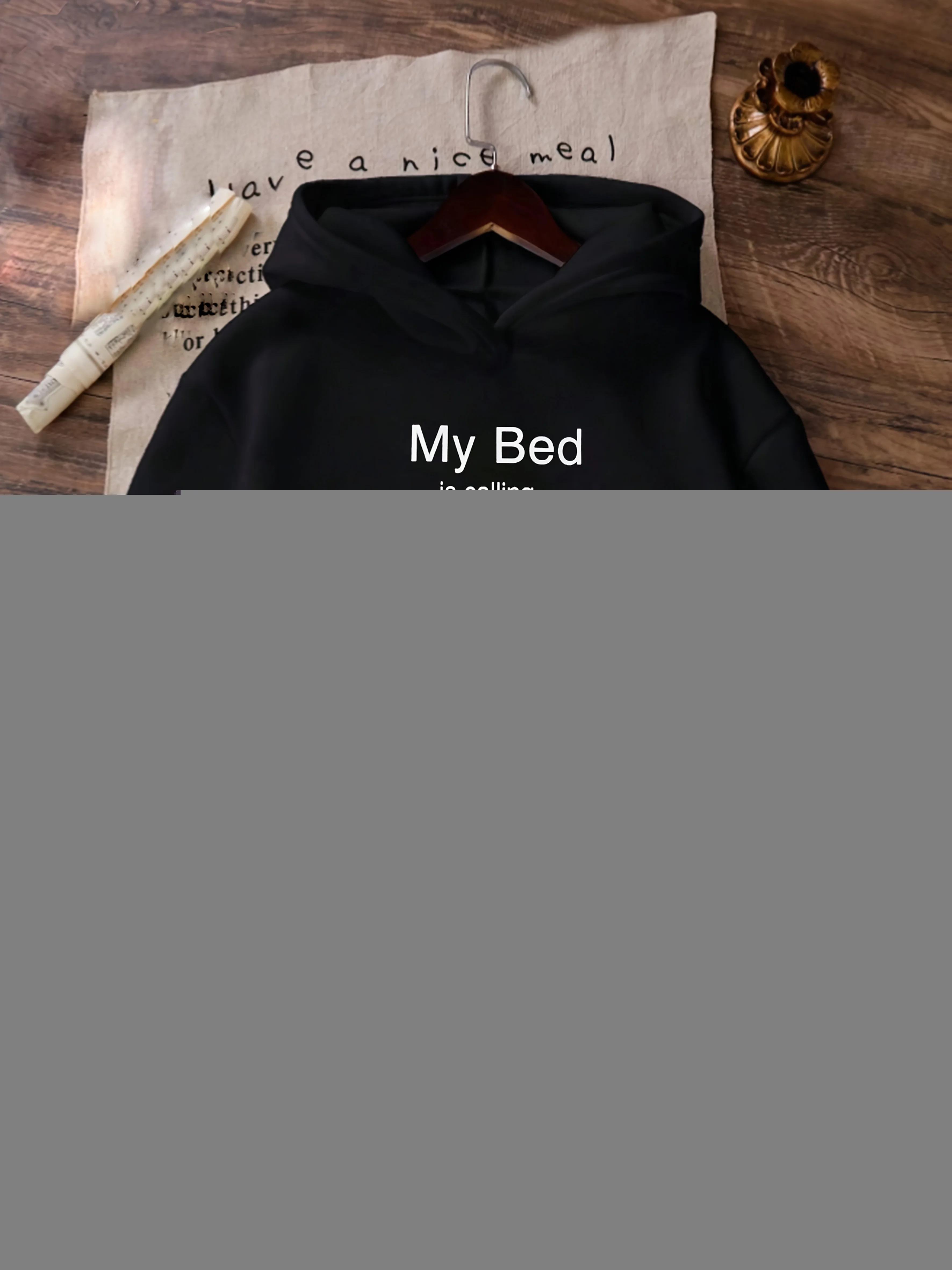MY BED Exquisite Pattern, Rotten People, Kangaroo Pockets, Casual Pullover Hooded Drawstring Long-sleeved Hoodie, Fashionable Matching, Comfortable and Soft Fabric, Suitable for Spring, Autumn and Winter, Directional Style