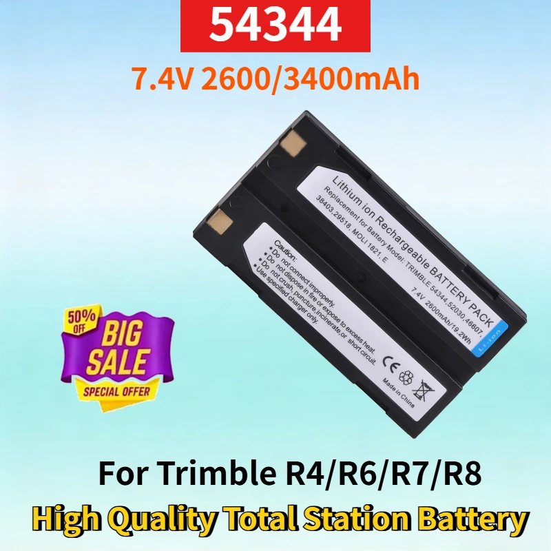

Newest 54344 7.4V 2600/3400mAh Rechargeable Battery for Trimble R4/R6/R7/R8/DINI03/5700 GPS High Quality Total Station Battery