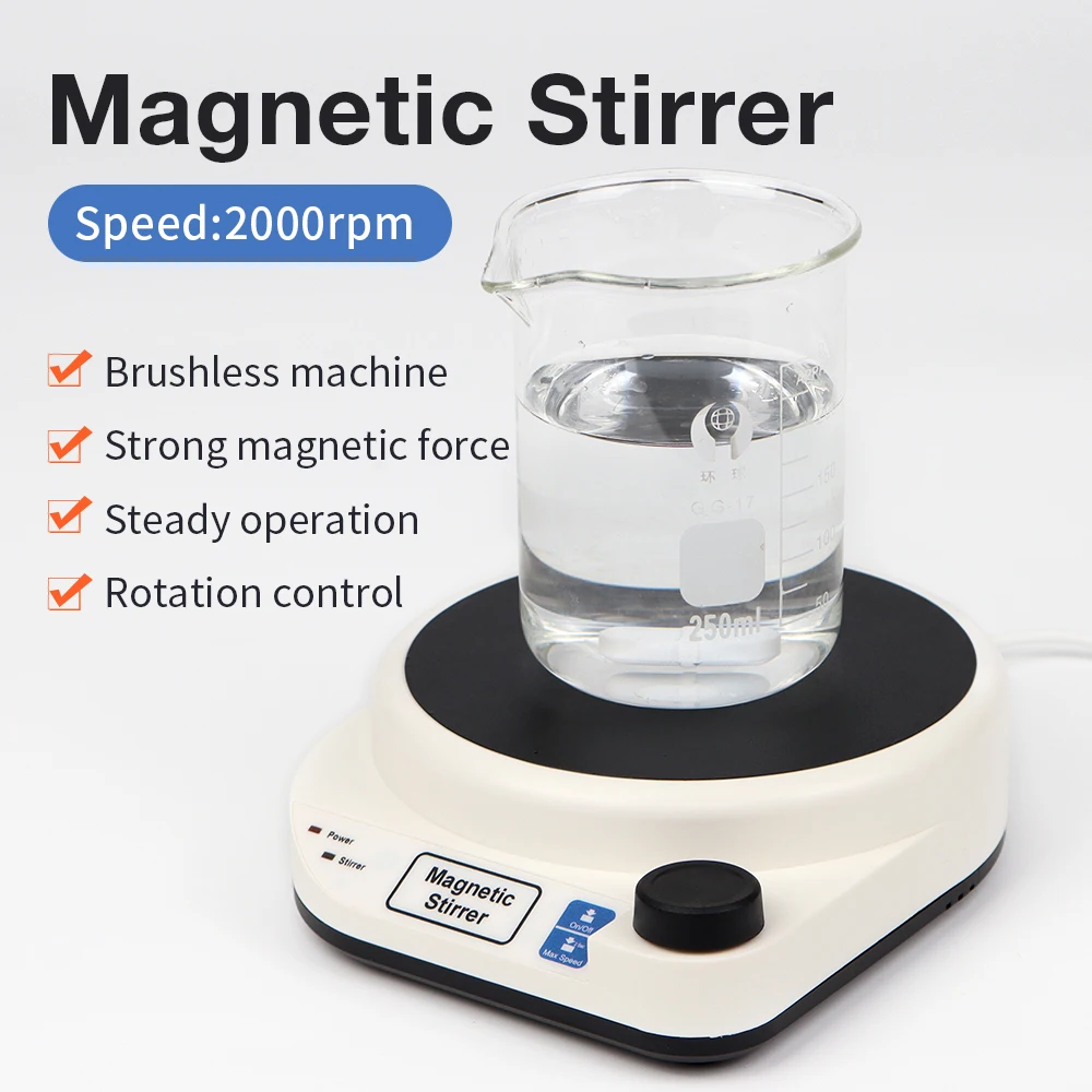 2000rpm Mini Magnetic Stirrer Knob Speed Control Stir Mixer 3L 5L Portable Mixing Machine Laboratory Equipment for Chemistry