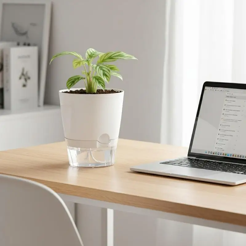 Indoor Self Watering Orchid Pot Large Plastic Planters For Modern Style Flowerpots For Home Office Decor