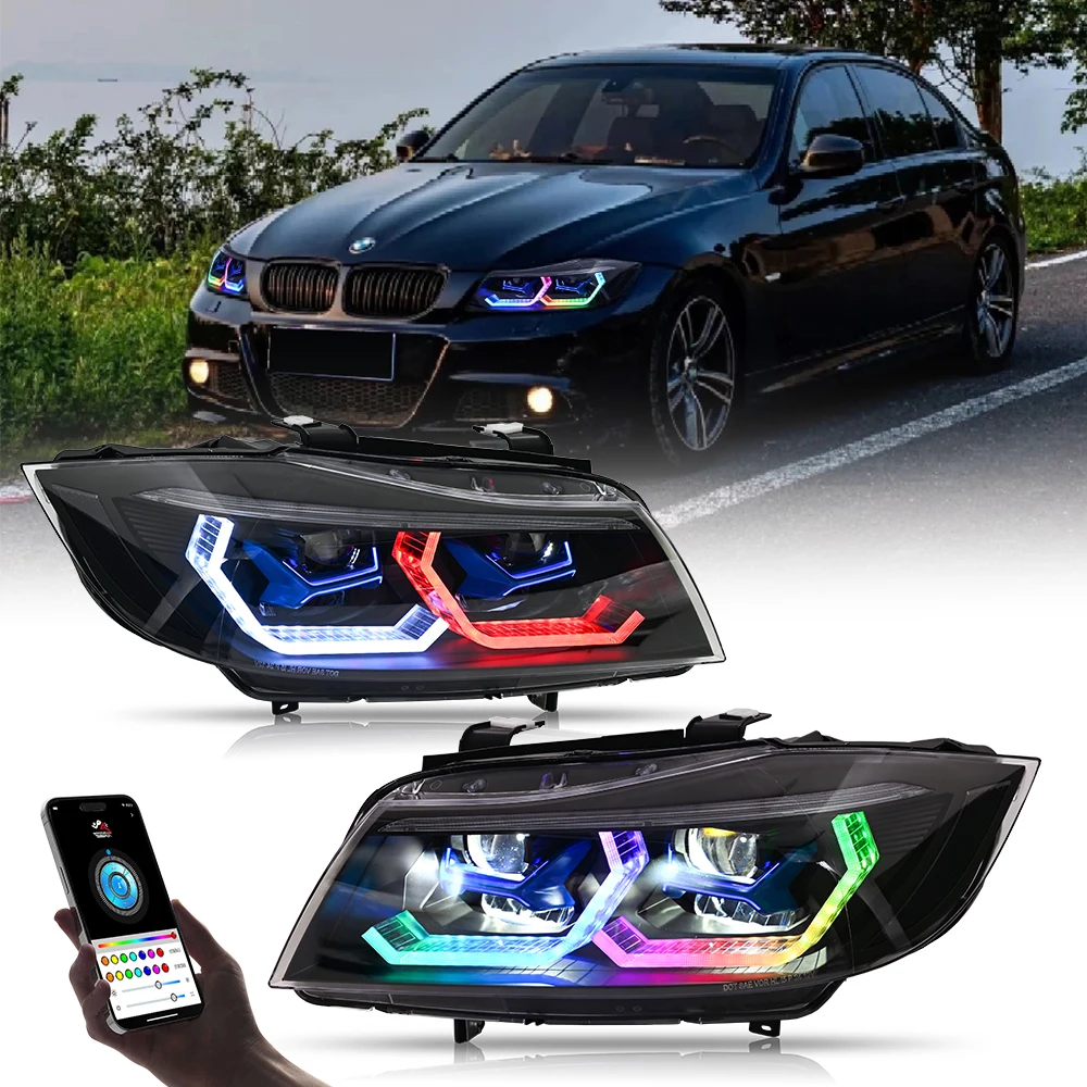 زوج العارض عدسة HID زينون مجموعة مصابيح أمامية لسيارات BMW 3 سلسلة E90 E91 عربة 2005 2006 2007 2008 2009 2010 2011 2012 #1