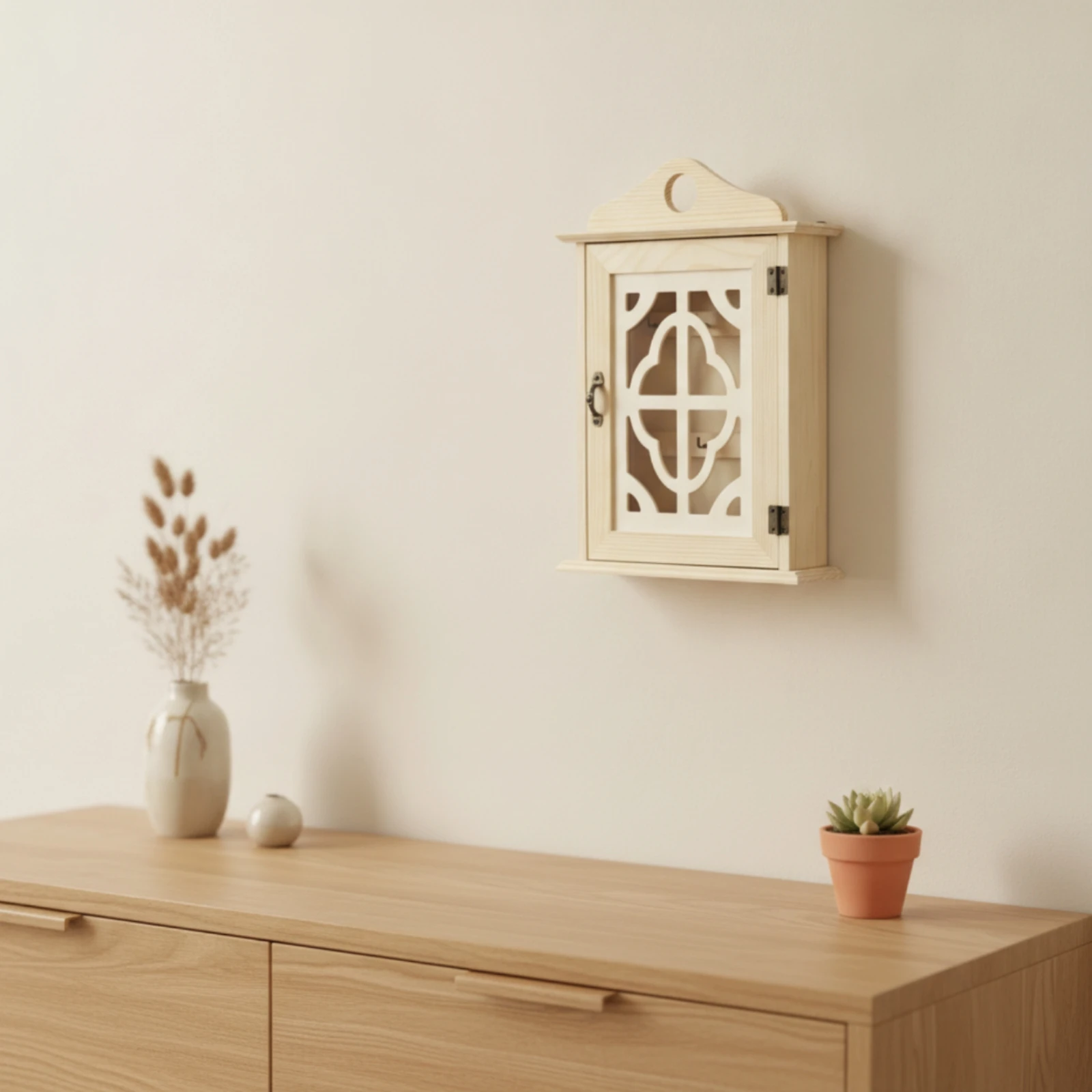 natural-wood-wall-mounted-key-storage-box-small-key-organizer-with-hanging-hooks-and-storage-compartment-practical-rustic