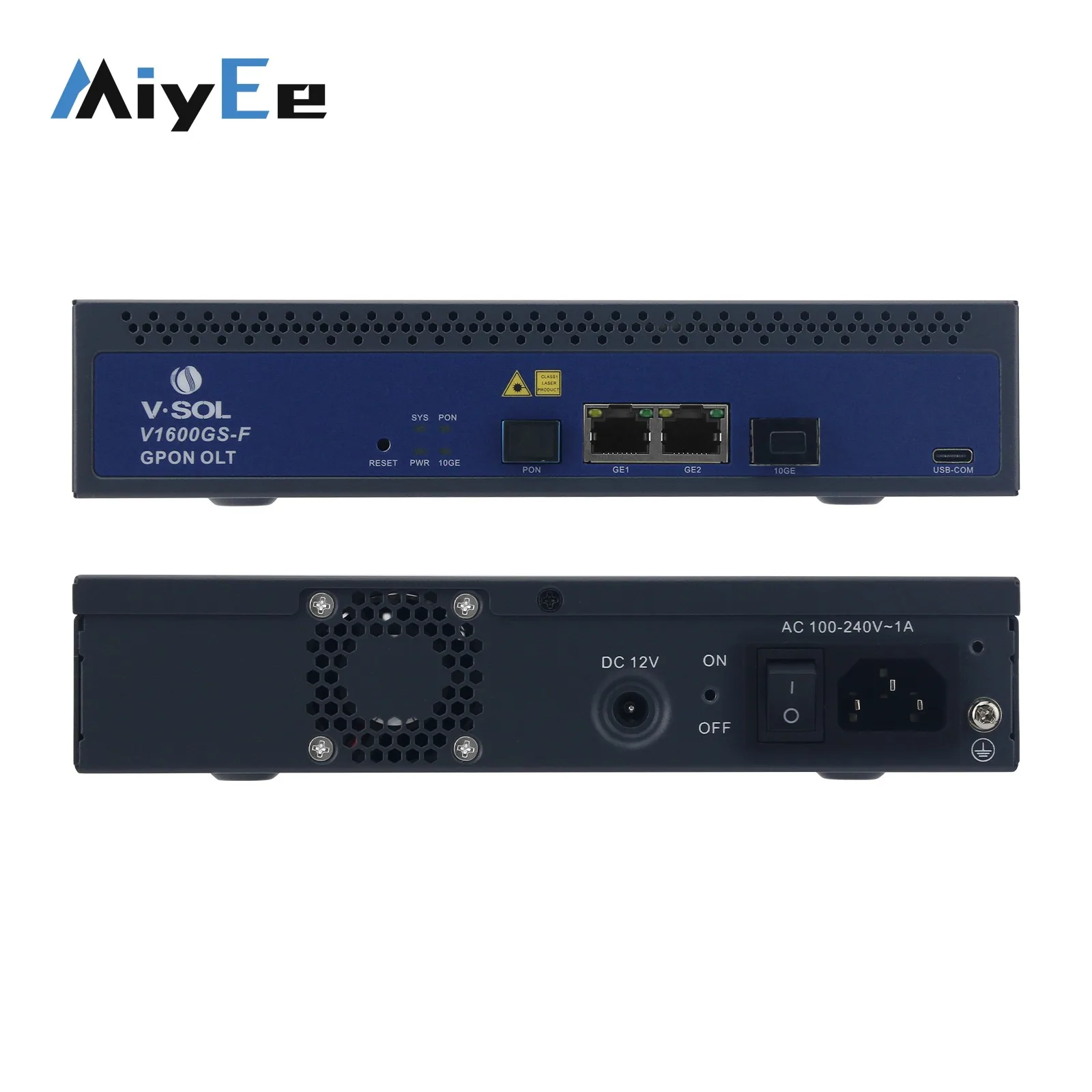 V1600GS-F (VSOL-V1600GS-F) 1-Port GPON OLT Boasts 1 GPON 2 RJ45 1 SFP/SFP+ and Cooling Fan