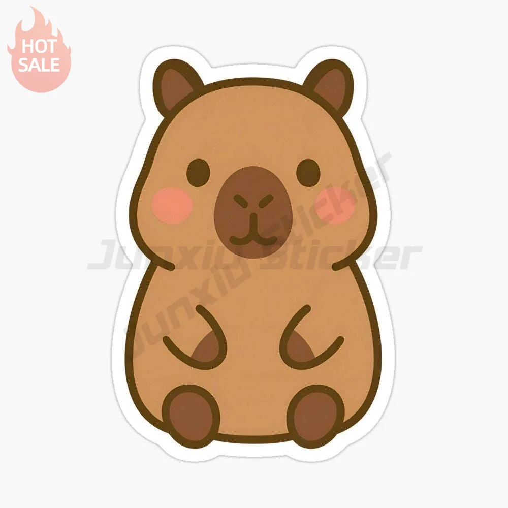 Cute Capybara Adorable Cartoon Kawaii Novelty Vinyl Sticker For Rear Window And Toolbox UV Protection Decal Car Accessories