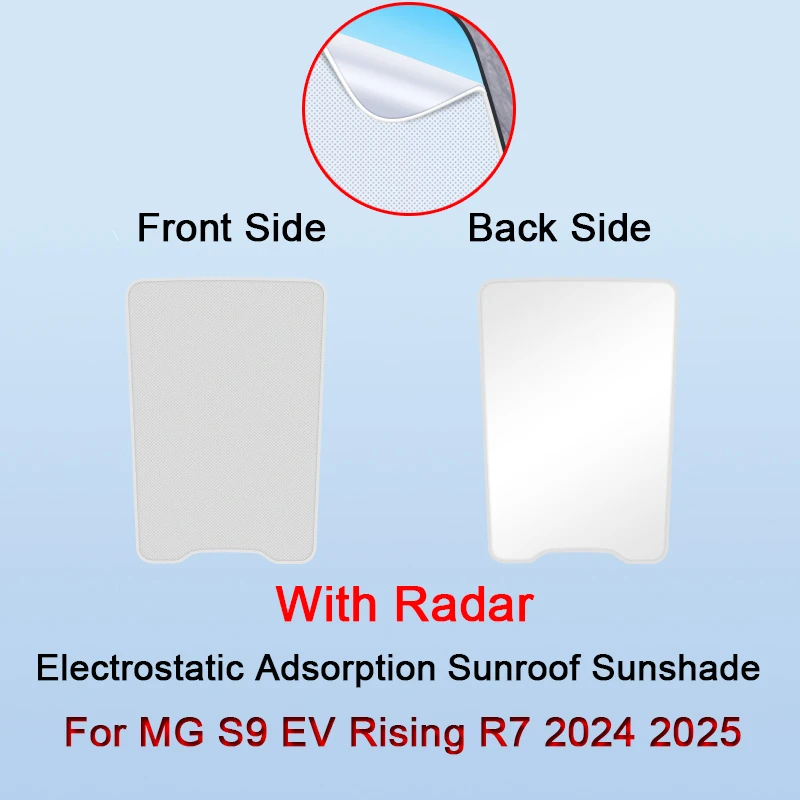 For MG S9 EV Rising R7 2024 2025 2026 Electrostatic Adsorption Car Roof Sunshade Skylight Blind Shading Windshield Sunroof Cover