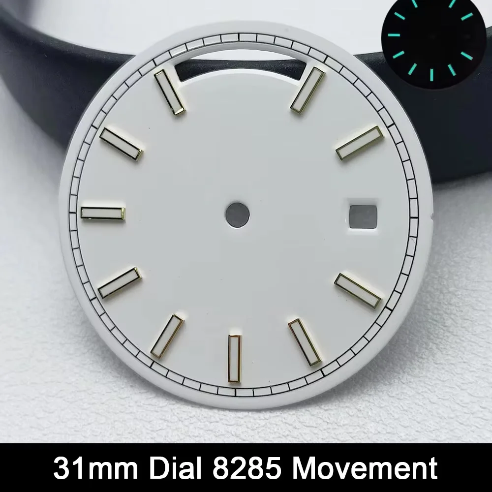 40 مللي متر صالح M8285/8215 حركة/القرص الرجال الصلب ساعة اكسسوارات سوار حزام ساعة صندوق الياقوت الزجاج ساعات المعصم