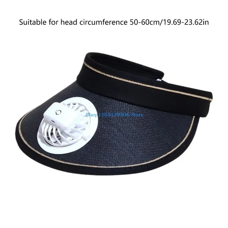 قبعة شمسية 400A قابلة للتنفس مع مروحة للنساء البالغات قبعة رياضية للأنشطة الخارجية #6