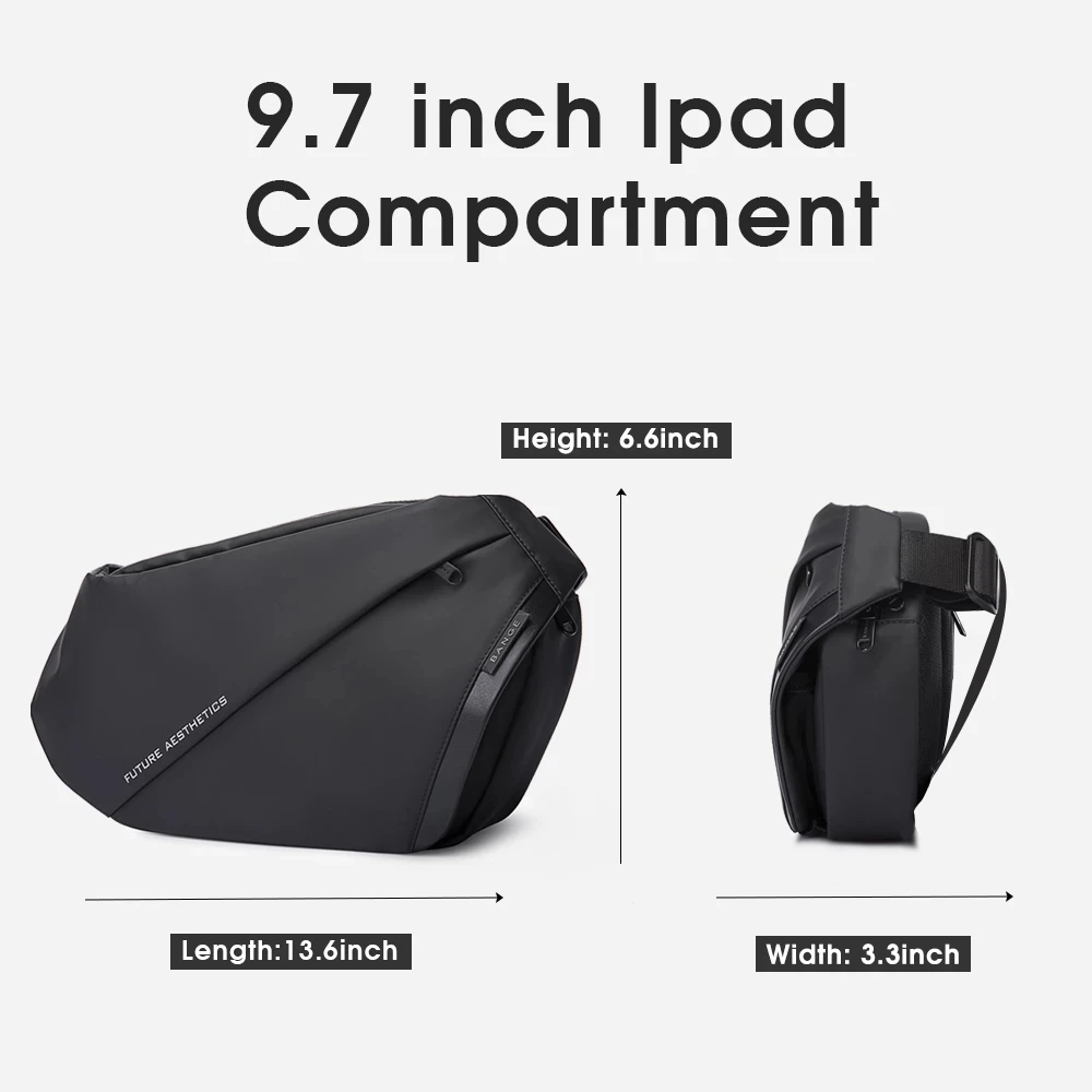 BANGE Chest Bag New Design 9.7 inch iPadShoulder Messenger Bags Waterproof Anti-stain Anti-theft Big Capacity Short Trip Pack