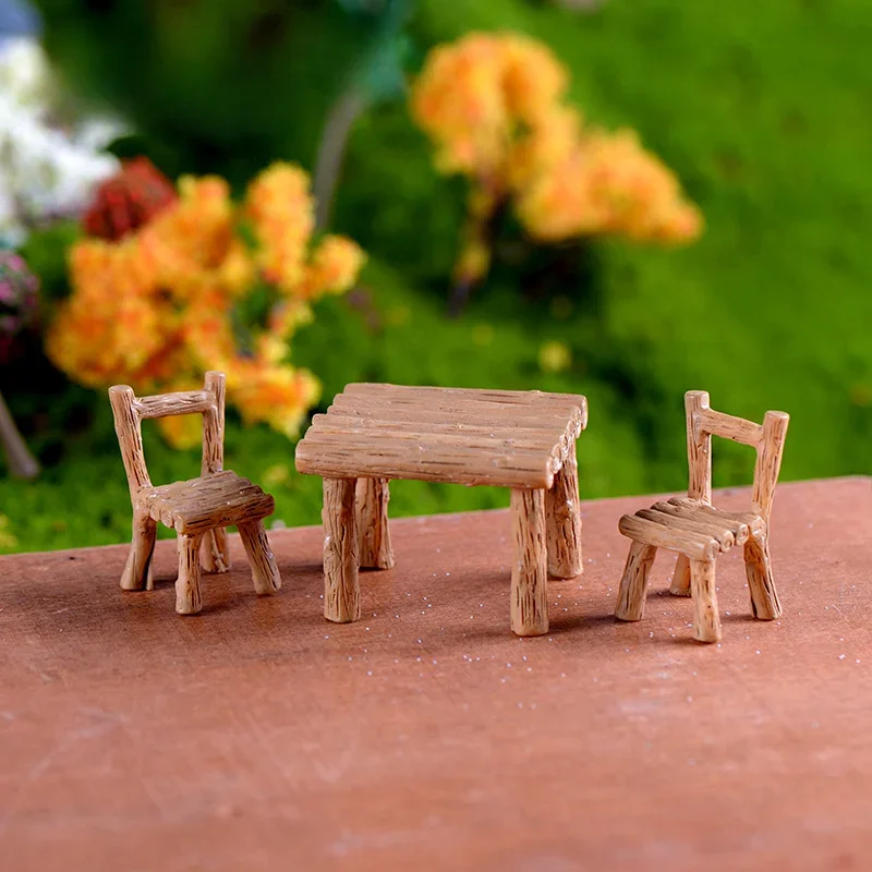 Miniature Tables and Chairs Exquisite Micro Landscape Ornament for Home Desktop Decoration House Accessories Outdoor Decor