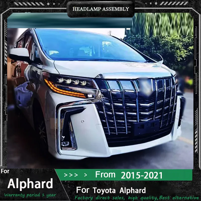 

New Full LED Headlight For Toyota Alphard 4 LED 2015-2021 Upgrade Modified Fuel Head Lamp Turn Signals Daytime Running Lights