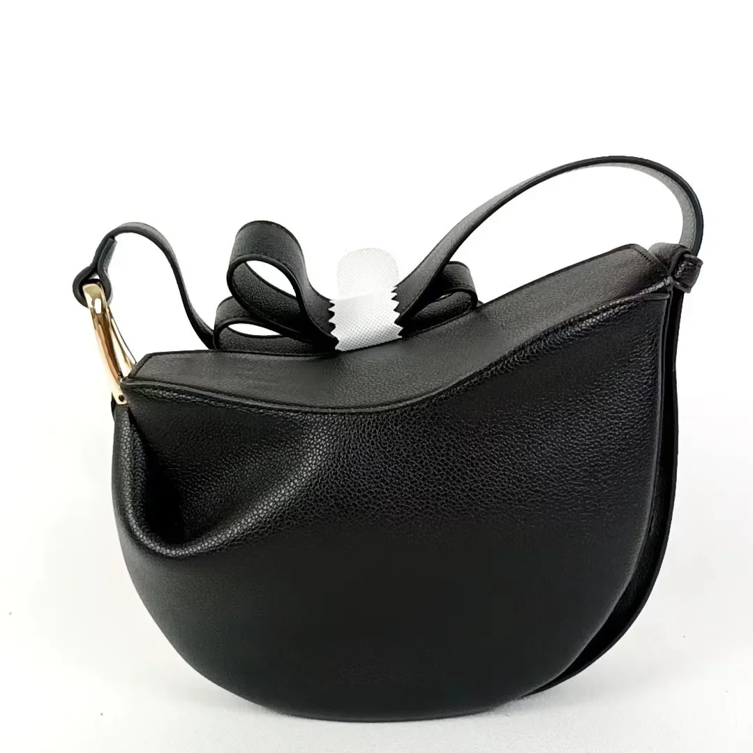 

2025 Women Designer Shoulder Bag Round Saddle PU Leather Casual Crossbody Bag Niche Fashion