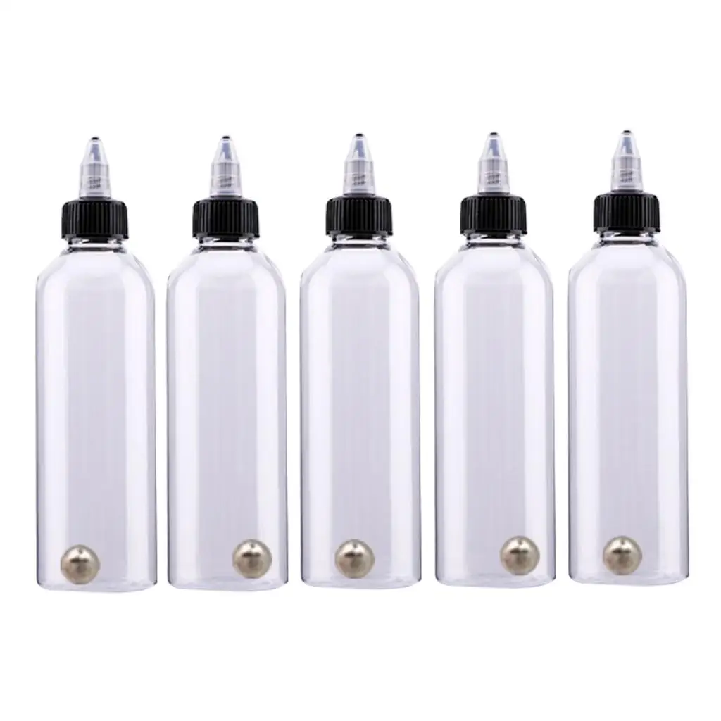 5pcs Airbrush Ink Empty Bottles LDPE Plastic Container Body 250ml