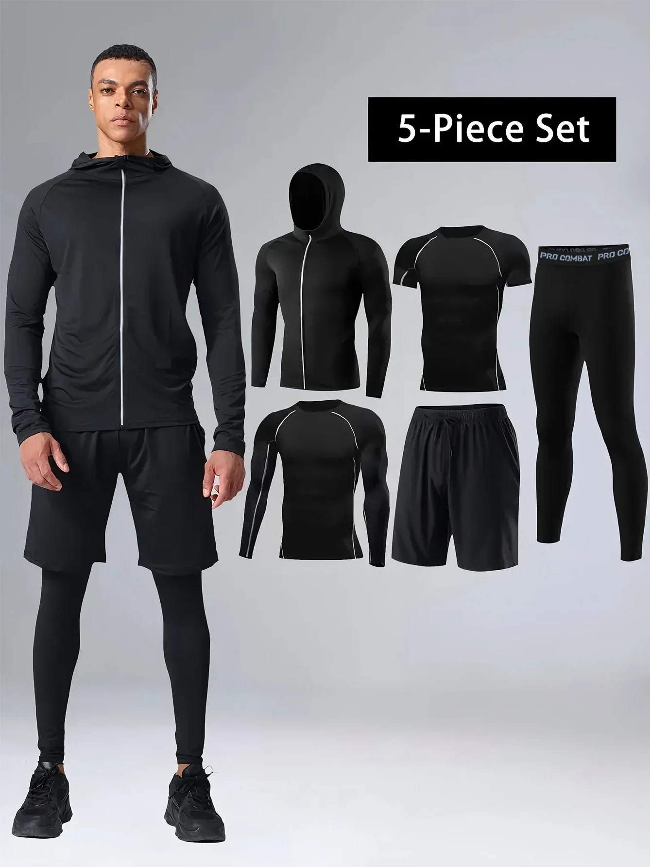 Men's running suit, sports and fitness clothes, professional marathon morning run, autumn quick-drying clothes