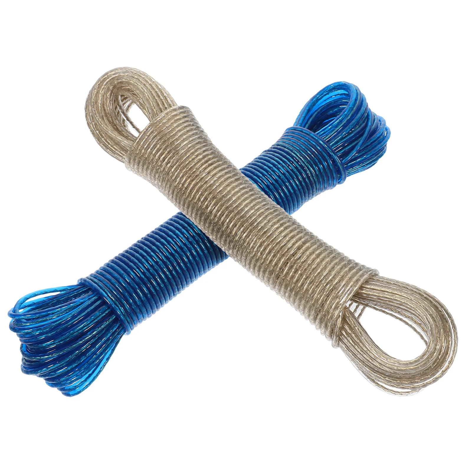 

2Pcs Travel Clothesline Portable Outdoor PVC Coated Windproof Thickened Clothes Drying Rope for Camping Hiking Home Use