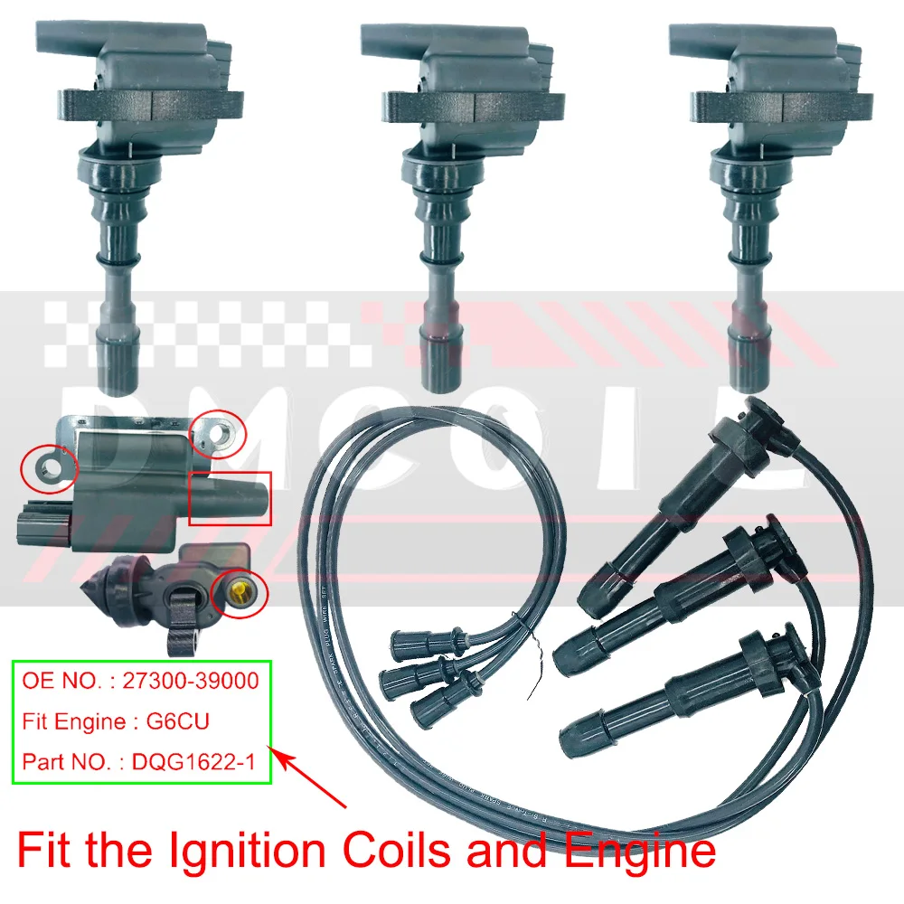 

1 КОМПЛЕКТ КАТУШЕК ЗАЖИГАНИЯ И ПРОВОДОВ СВЕТЕЛЬНЫХ СВЕТЕРЕЗВОНИТЕЛЬНЫХ КОТУШЕК ДЛЯ HYUNDAI XG EQUUS KIA CARNIVAL 3.0 3.5 98-11 27300-39000 27501-39A00 2750139A70