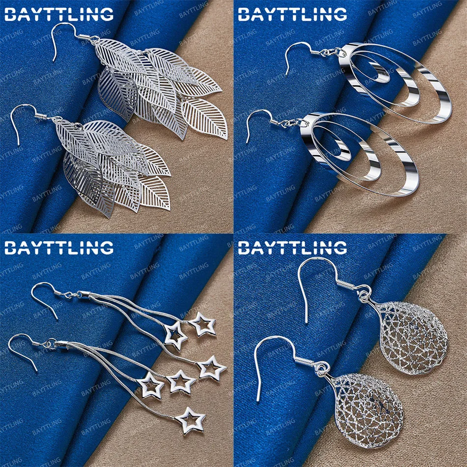 

Charm 925 Sterling Silver Delicate Star Leaf Earrings Women Party Jewelry Gift Wedding Jewelry Accessories