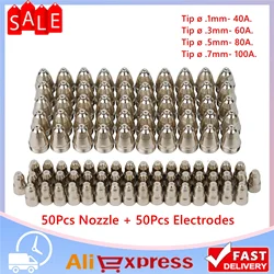 100Pcs P80 Plasma Electrode Tip Nozzle 1 5mm Compatible with CUT 70 CUT 80 CUT 100 CUT 120 Plasma Cutting Machines