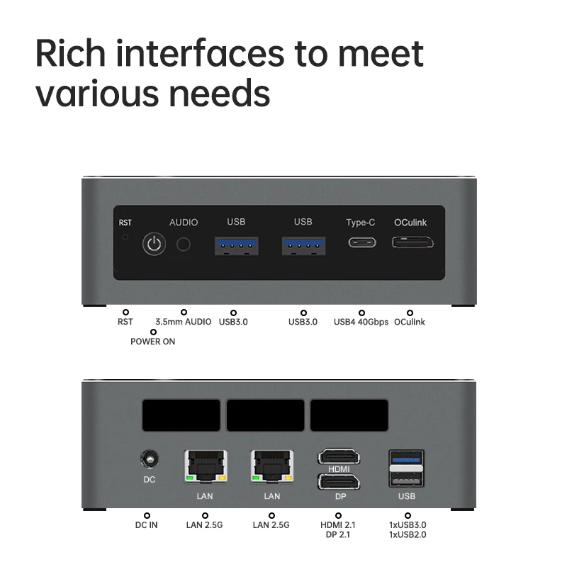 SZBOX TR9 Mini Pc Ultra 5 125HUltra 7 165H/Ultra 9 185H DDR5 5600MHz 2280 NVME SSD WiFi6E BT5.3 Win11 كمبيوتر ألعاب سطح المكتب