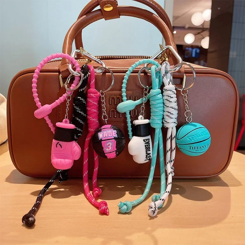 Fashion Sports Style Basketball Tennis Boxing Bloves Bag Charm Keychain Hanging Pendant,Purse School bag Decoration