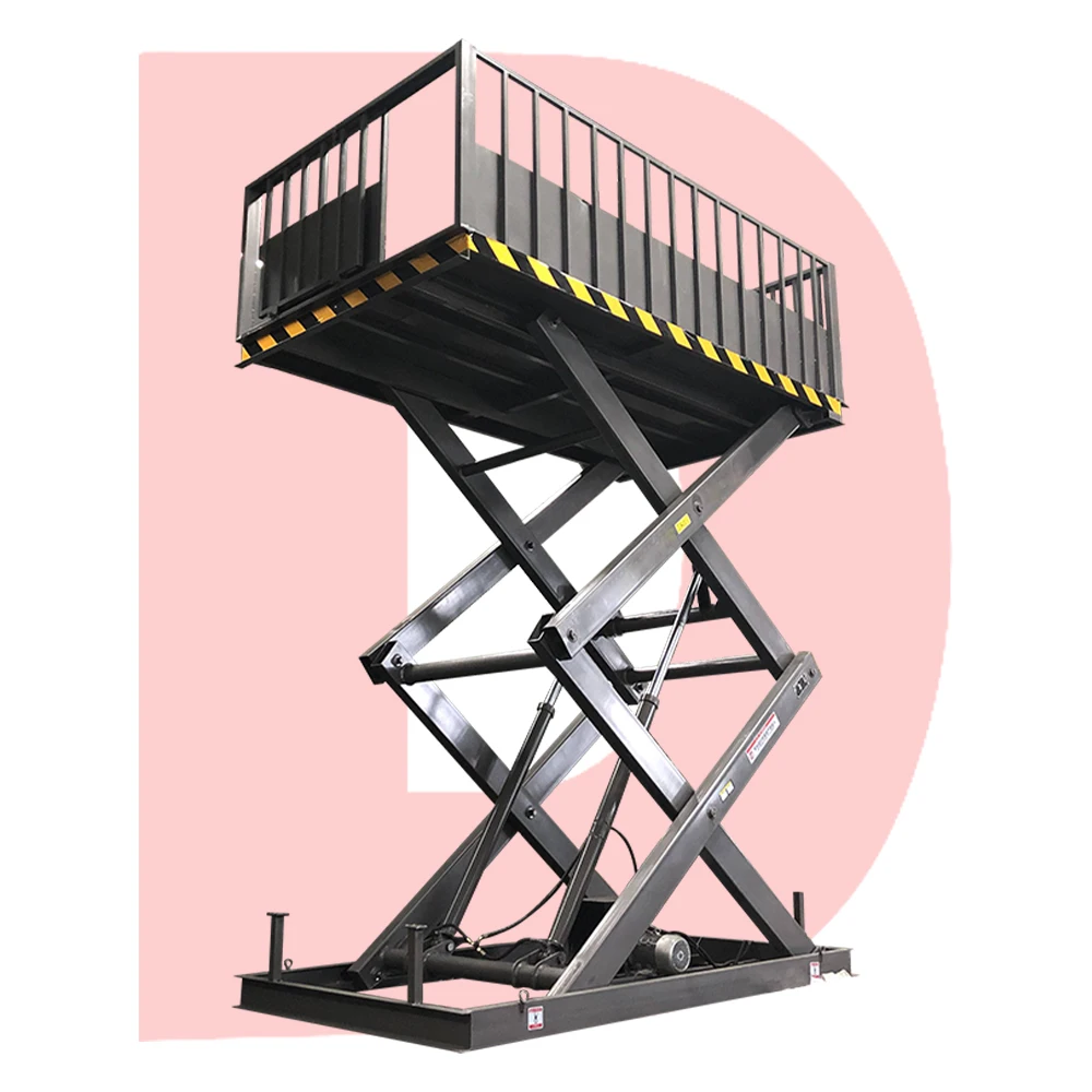 4000kg 10000kg Fixed Hydraulic Scissor Lift with Safety Guardrail for Family Garage or Livestock Transport