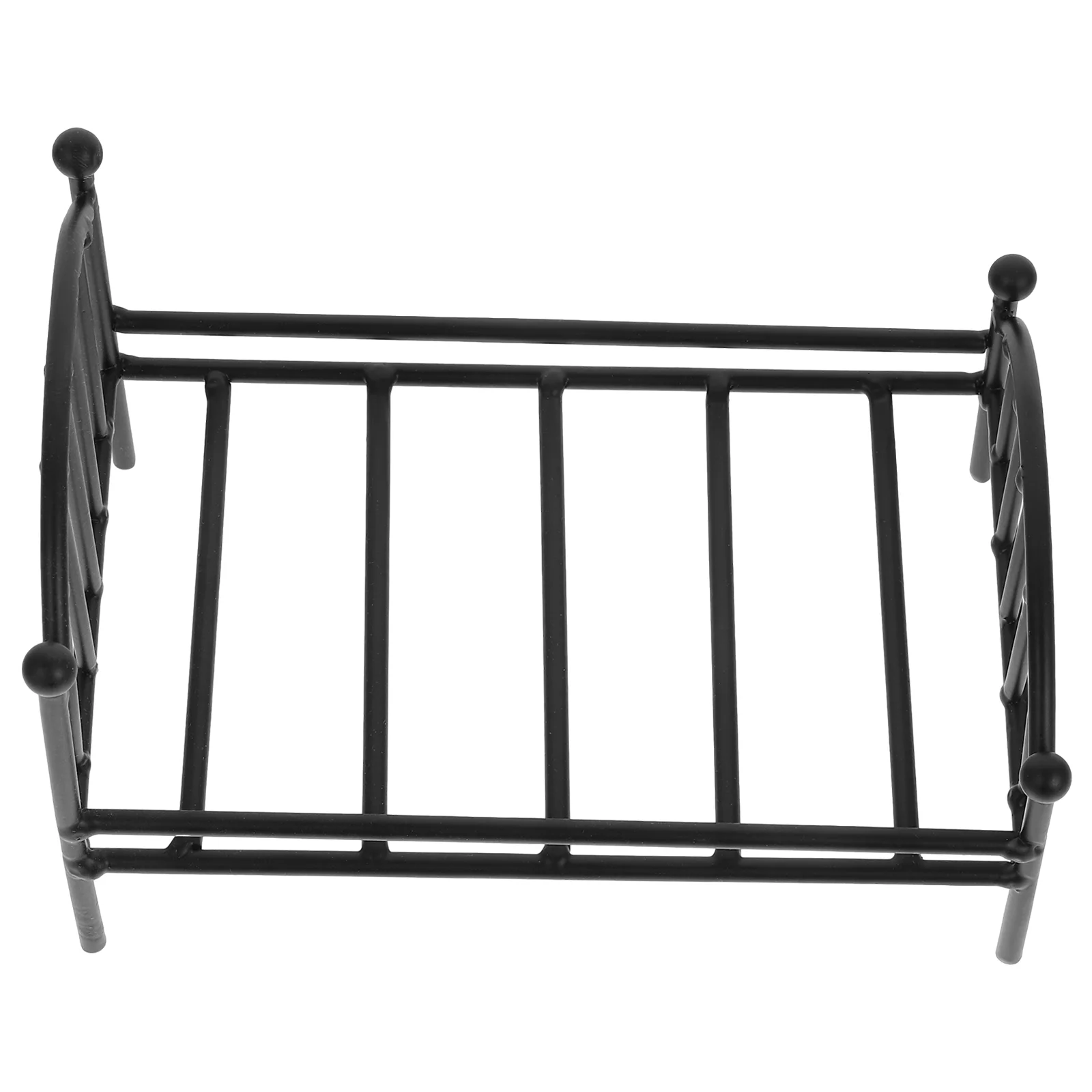 Wrought Iron Potting Stand Tiny House Furniture Crib Bed Mini Bedroom Accessories Child Vintage Home Decor