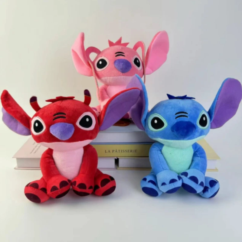 Muñecos de peluche de dibujos animados de Disney, almohada de felpa de Lilo y Stitch, azul, rosa, 20cm, regalos de navidad