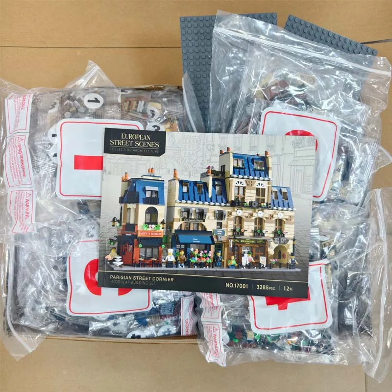 New MOC 3532 PCS 910032 Paris Architecture Street Modular Haussmann-style Facades Creative Street View  Puzzle Toys Adult Gift