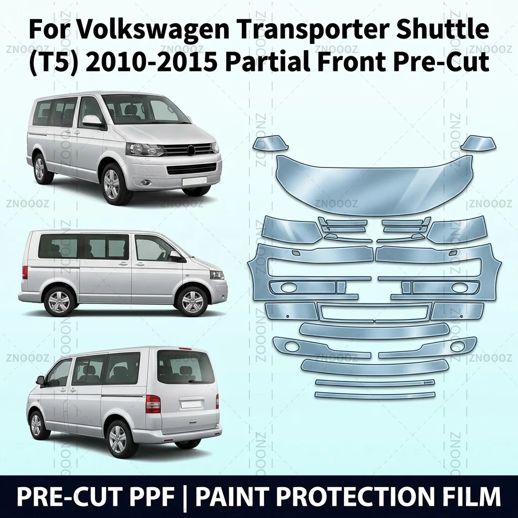 For Volkswagen Transporter Shuttle (T5) 2010-2015 Partial Front Pre-Cut PPF Paint Protection Kit TPU Self Healing Scratch