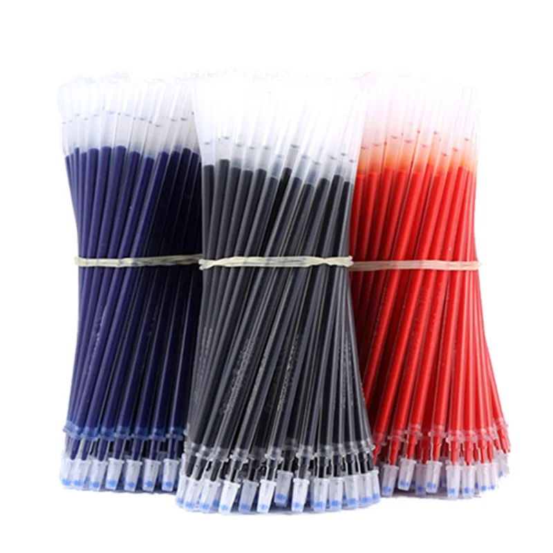 

50PCS/set of Gel pen Refills 0.5mm Bullet Head Black Blue Red Ink Refill School Office Stationery Writing Supplies