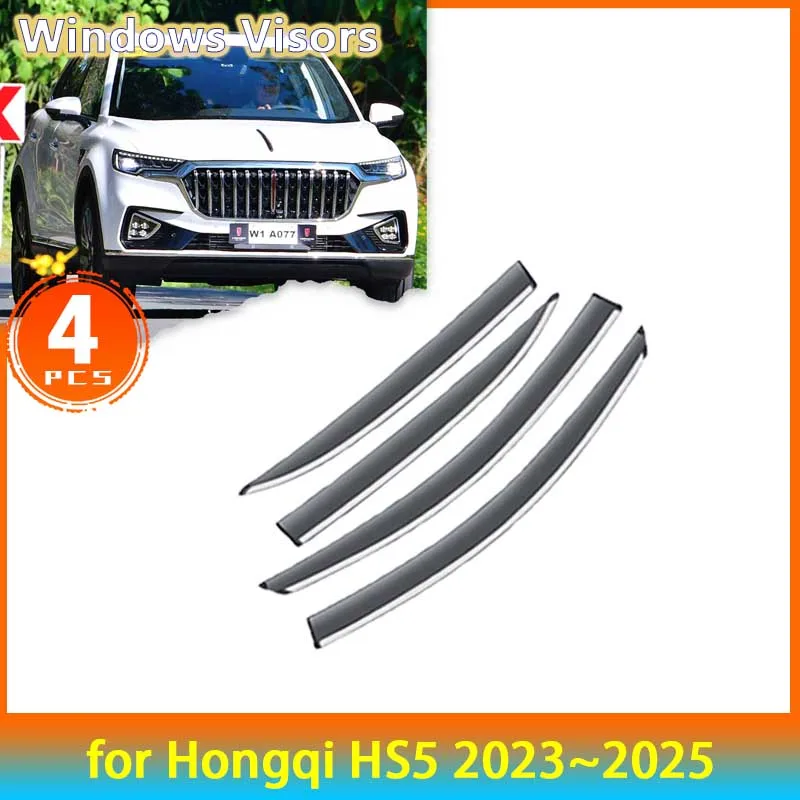 

Deflectors for Hongqi HS5 2023 2024 2025 Accessories Car Side Windowa Visors Wind Shield Rain Eyebrow Guards Wind Sun Visor Auto