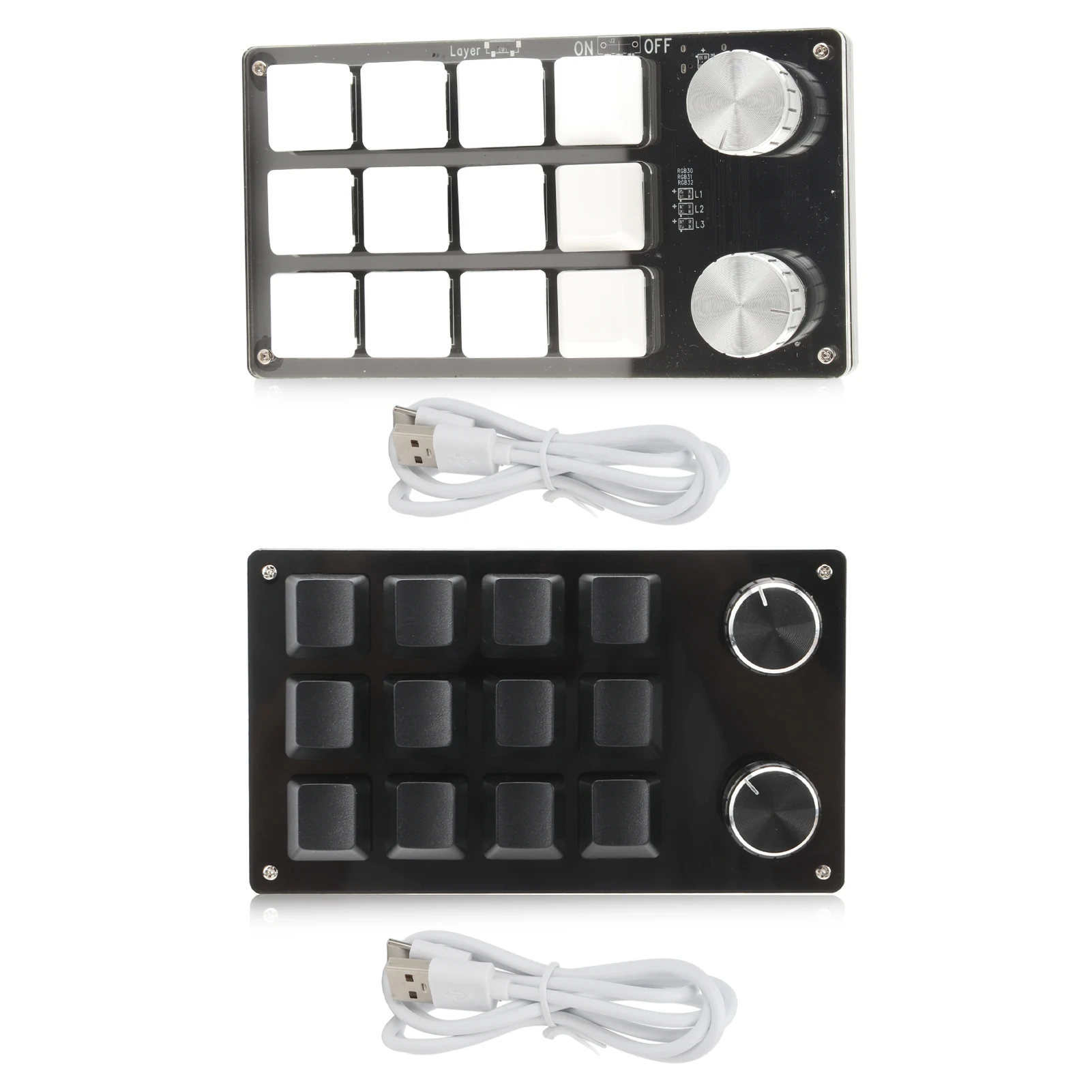 

One Handed Macro Mechanical Keyboard 12 Key Multifunction DIY Programmable Keypad for Office Gaming Lab